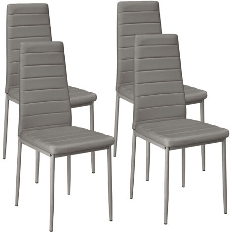 Conjunto de 4 sillas de comedor de estilo contemporáneo - Gris (1/5)