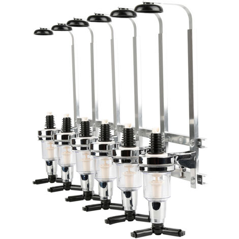 Mayordomo de la barra del soporte de la pared de los dispensadores de 6 botellas para el color mezclado del alcohol de la bebida del vino