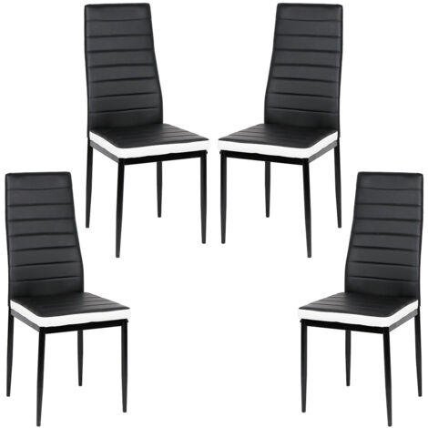 Conjunto de 4 sillas de comedor de estilo contemporáneo - Principal en blanco y negro (1/5)