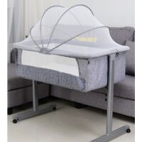 Cuna para Bebé Cuna de Colecho Inclinación y Altura Regulables con Cama Lateral con Juguete Colgante Cama para Bebé para Dormitorio Sala Viaje,Mosquitera gratis