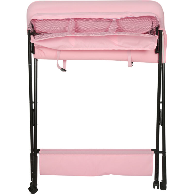 Fasciatoio Portatile Pieghevole Per Neonati - Rosa, Impermeabile, 58.5x30.5 Cm, Per Viaggi - Foto 5