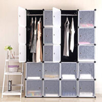Guardaroba Modulare,DIY Armadio con 20 Cubi,stanzino Combinato in Plastica, 147×37×183cm