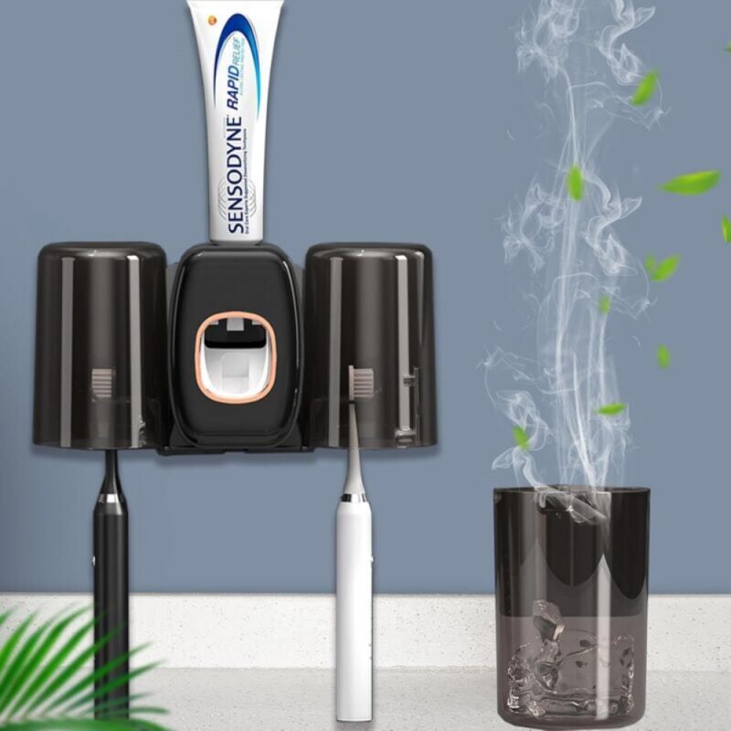 Porte-brosse à Dents Automatique, Distributeur De Dentifrice Par Induction, Noir/blanc, Neuf