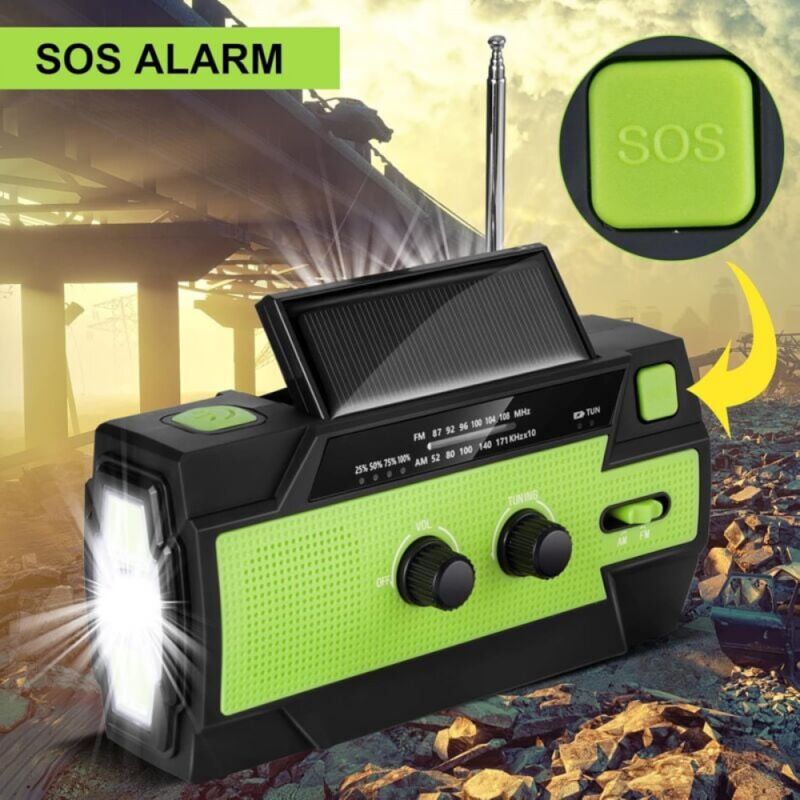 Radio Solaire, Manivelle, Manivelle De Secours, Radio De Secours Am-Fm