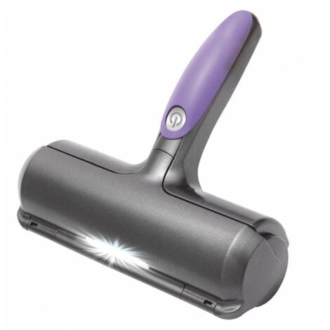 Brosse anti-poils d'animaux - Ramassage de poils de chat/chien - Violet et gris - Pour canapé/vêtements/voitures