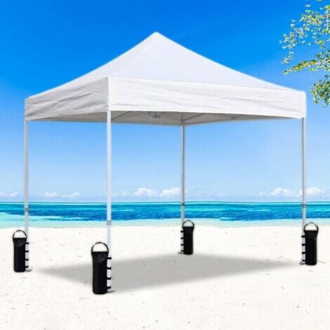 Lot de 4 Poids de Gazebo pour Tonnelle et Pavillon, Sac de Lestage Sable pour Jambes, Tentes Pare-Soleil, Parasol，15 x 50CM