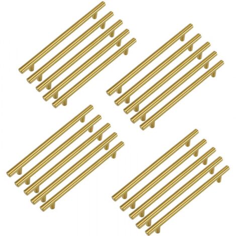 Cyslmuk – Lot de 20 poignées de meuble en acier inoxydable finition laiton brossé 128mm – Vis M4 incluses – Pour meubles de rangement et tiroirs