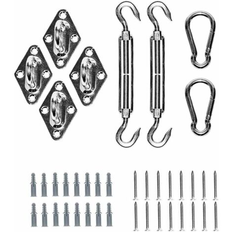Kit de fixation de voile d'ombrage-Kit en acier inoxydable 304, accessoires de fixation de matériel de voile d'ombrage, tissu d'ombrage triangulaire (1/5)