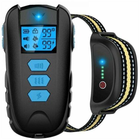 Collier De Dressage Pour Chien Avec Telecommande De 1650 Pieds, Collier De Chien Etanche Ipx7 Avec Bip, Vibration, Choc, Reglable De 0 A 99 Niveaux De Vibration De Choc Pour Petits, Moyens Et G (1/5)