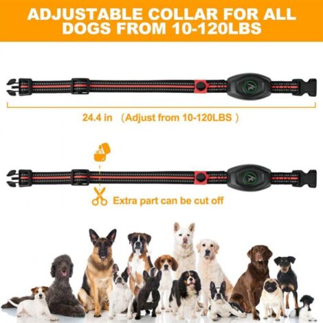 Collier anti-aboiement 2 en 1 avec télécommande - Collier étanche et antichoc, 3 modes d'entraînement, bip, vibration, plage de vibrations 400 m