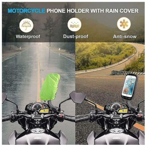 Support Téléphone Moto Étanché IPX6 360° Rotation – Anti-Vibrations, Compatible 4,7-7 Pouces, Fixation Guidon 22-28 Mm, Pour Navigation & Caméra