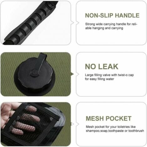 Sac De Douche Solaire, 5 Gallons/20L Sac De Douche De Camping A Chauffage Solaire~p130959190