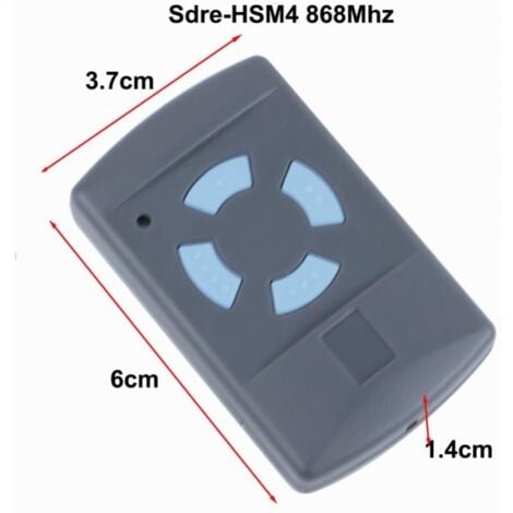 2PACK Télécommande de Garage Sdre HSM4 868 MHz avec 4 Boutons Couleur Bleue Remplacer Les émetteurs Hormann 868 MHz HS4 HSM2 HSP4 868 HS1 868 Tubauto HSM4 868 Tubauto HS4 868Fréquence