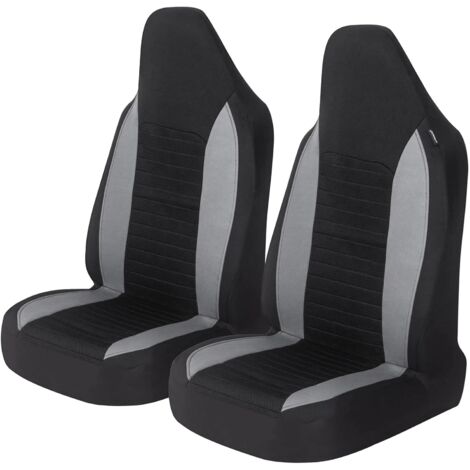 Housses de siège avant de voiture, 2 pièces, protections de siège de voiture universelles pour voitures, camions, SUV, gris