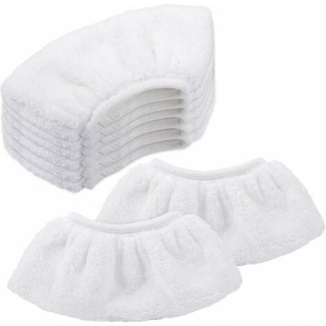 Lot de 8  Bonnettes Microfibre pour Kärcher, Chiffons pour Buse à Main Accessoire pour Nettoyeurs Vapeur SC 1, 2, 3, 4, 5