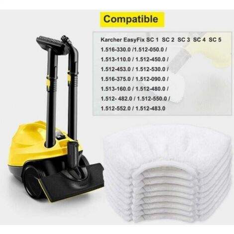 Lot de 8  Bonnettes Microfibre pour Kärcher, Chiffons pour Buse à Main Accessoire pour Nettoyeurs Vapeur SC 1, 2, 3, 4, 5