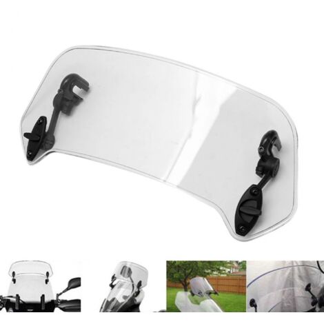Cyslmuk – Extension pare-brise moto transparent – Accessoire universel réglable – Matériau acrylique durable – Réduction du bruit et du vent