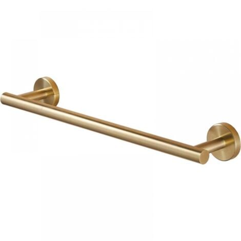 1pc Barre porte-serviettes pour salle de bain à fixation murale en acier inoxydable304 Doré brossé 30 cm