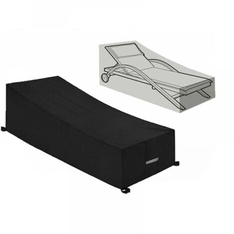 1PC Promotion Housse de Protection , Imperméable, Coupe-Vent, Anti-UV, Tissu Oxford 210D Housse de Protection Bain de Soleil, Transat (200x70x40/80cm) – Noir (1/3)