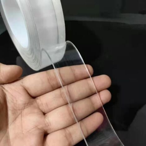 Nano ruban adhésif double face super résistant à l'usure, 20 mm de large x 3 mètres de long, étanche, sans trace, résistant aux hautes températures, ruban double face transparent