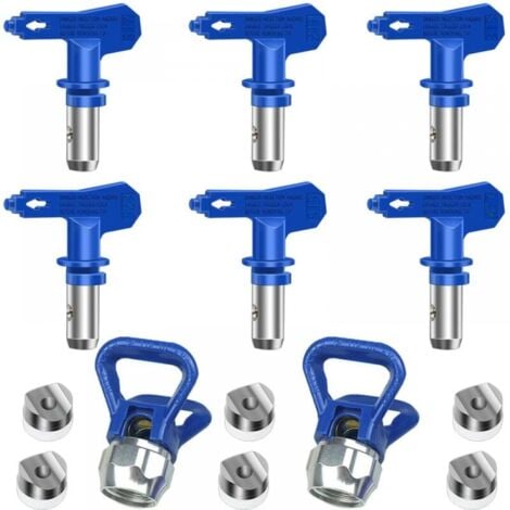 Lot de 6 buses de pulvérisation réversibles sans air, pistolets à peinture sans air, pièces de pulvérisation pour maisons, bâtiments, terrasses, clôtures (211, 315, 417, 517, 515, 523)