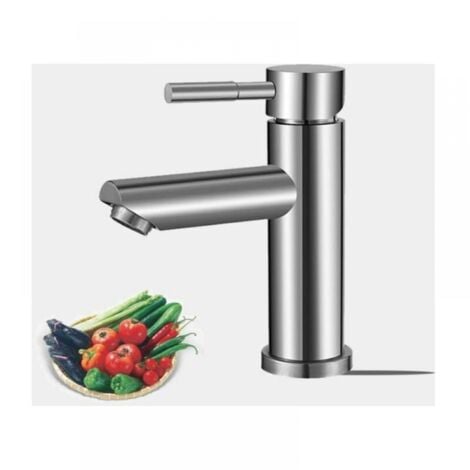 Robinet de salle de bains 1 pièce, robinet d'évier d'eau froide uniquement, robinet de lavage à la main en cuivre chromé durable-robinet lavabo vasque