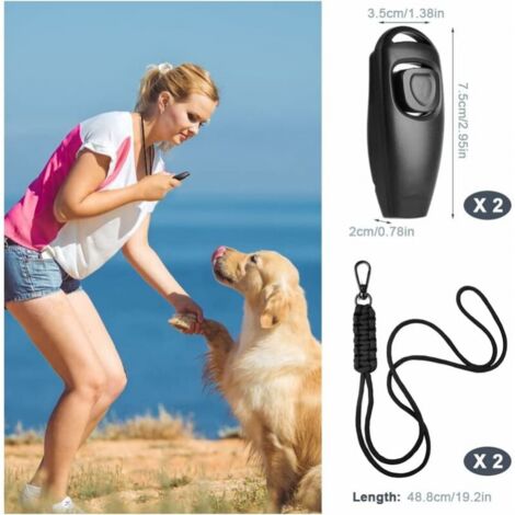 2 Sifflets à Ultrasons Pour Chien Avec Cordons - Sifflet De Rappel Réglable, Anti-aboiement - Éducation Canine (orange+noir)