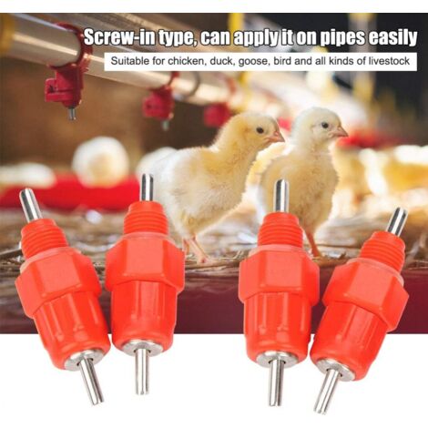 Lot De 10 Abreuvoirs Automatiques à Tétine Pour Poules - Distributeur Eau Pratique - Pour Poussins Et Adultes
