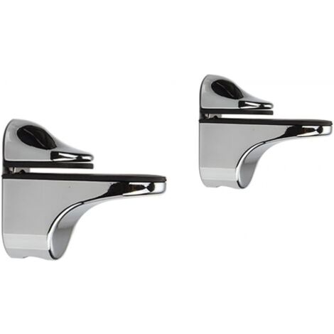 2pcs upport de Tablette en Verre Réglable en 2 Parties, Support pour étagères en bois/Verre d'une épaisseur de 3 à 21 mm-Étagère murale (1/4)