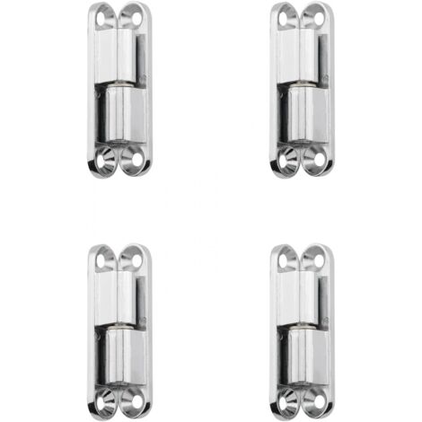 MroMax Charnière De Porte De 80 Mm De Long, 1 Pièce Chromée Pour Placard, Armoire, Meuble - Charnière De Porte Amovible - Argenté