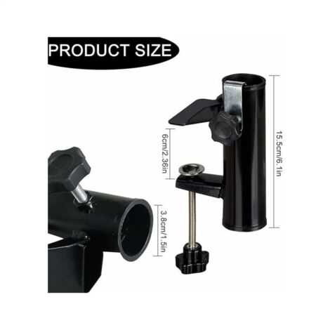 Support De Parasol Robuste VANROUG - Pour Balcon, Terrasse, Banc - Réglable 20-63 Mm, Compatible Parasols 23-38 Mm