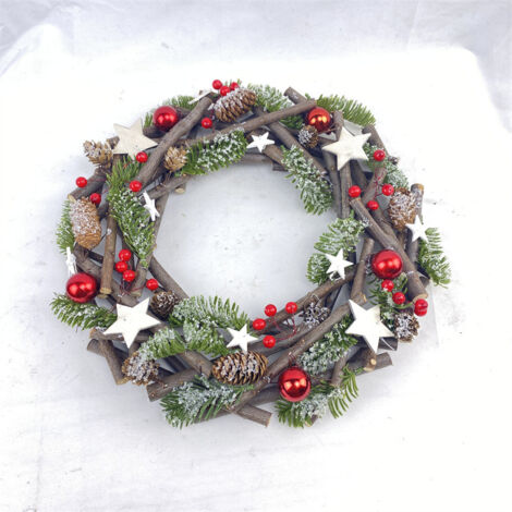 Couronne De Noël Décorative 50 Cm - Pour Porte, Mur, Fenêtre - Ambiance Festive Garantie