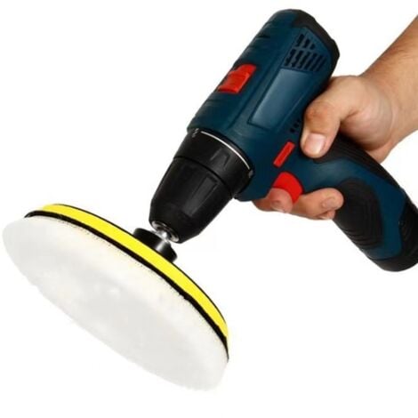 5 Pièces 150mm Tampon de Polissage en Laine, Disque Polissage Éponge de Polissage Pads Kit Polissage Voiture pour avec M14 Foret pour Perceuse pour Polissage de Voiture Meulage Cirage