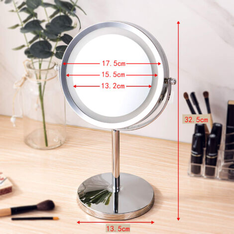 Miroir Cosmétique Kela Franca Grossissant 10x – Miroir De Table Rotatif 9 Cm Métal Chromé