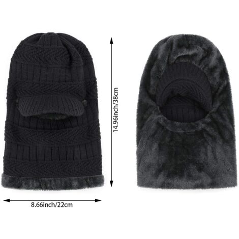 Bonnet D'hiver Avec Cache-cou Intégré - Polyester, Protection Visage Et Oreilles, Coupe-vent, Pour Cyclisme, Randonnée, Ski