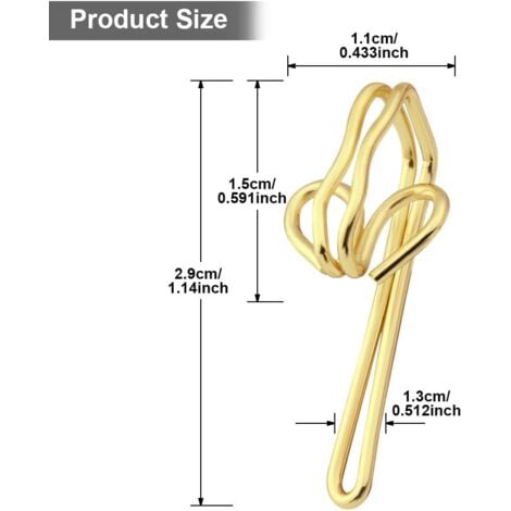 Lot de 100 crochets de rideaux en métal pour rideaux, crochets de rideaux en métal robustes, crochets de rideaux en métal massif, polyvalents et faciles à installer - Acier inoxydable