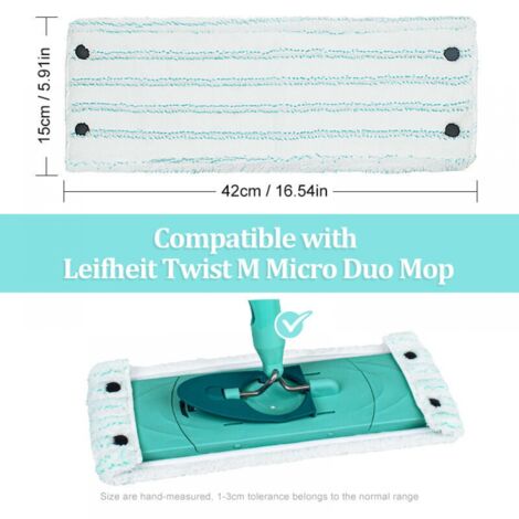 Balais Serpillères de Rechange, Serpillères en Microfibre pour Leifheit Clean Twist M Micro Duo Têtes de Recharge de Vadrouille Chiffon 3 Pièces