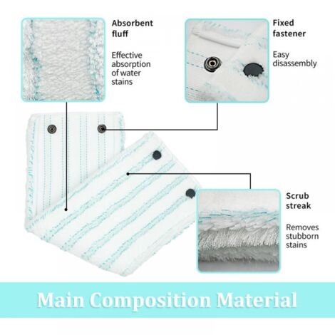 Balais Serpillères de Rechange, Serpillères en Microfibre pour Leifheit Clean Twist M Micro Duo Têtes de Recharge de Vadrouille Chiffon 3 Pièces
