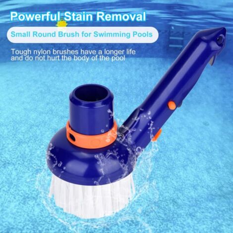 Brosse D'Angle Piscine Ronde - Nettoyage Coins Et Escaliers - Compatible Tige Télescopique