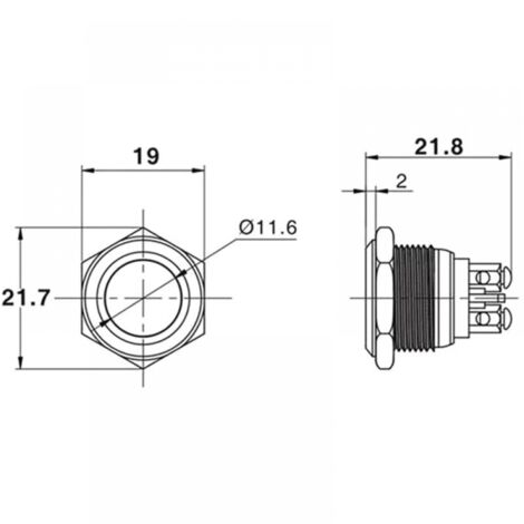 Interrupteur à Bouton-Poussoir en Métal, 220V 16mm Étanche en Acier ...