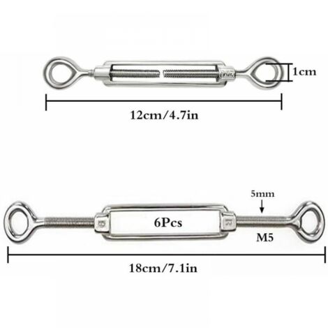 Lot De 2 Tendeurs Câble Acier Avec Vis 16mm, Réglage 37-45 Cm, état Correct