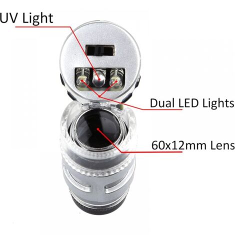 Microscope Portable Pour Smartphone 300X Avec Lumière LED Et Détection UV - Parfait Pour Observer Les Cellules, Vérifier Les Bijoux Ou Analyser La Peau