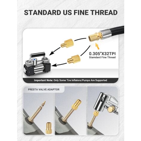 CZC AUTO Mandrin à Air En Laiton Robuste, Mandrin De Pneu Droit à Flux