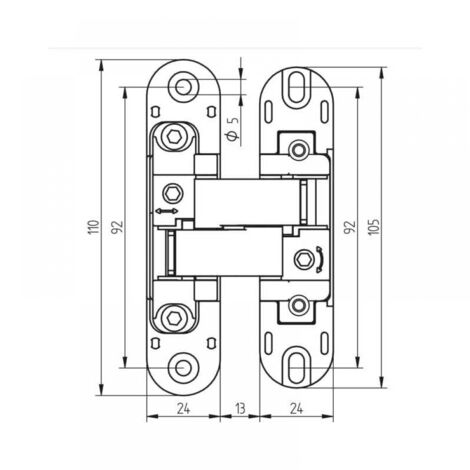 Charnière à boîtier pour portes, set de 2, pour portes lourdes, noir