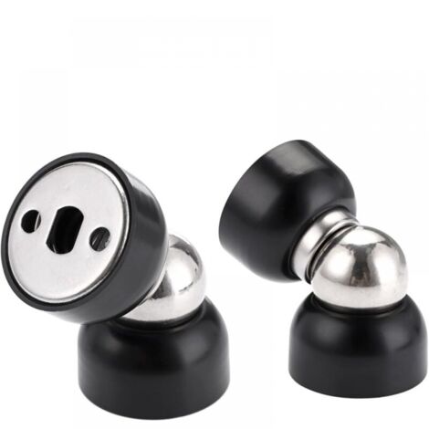 Lot de 2 butées de porte magnétiques robustes – Mini butées de porte en acier inoxydable avec vis, butées de porte magnétiques robustes pour chambre, salle de bain, cuisine et bureau. (1/5)