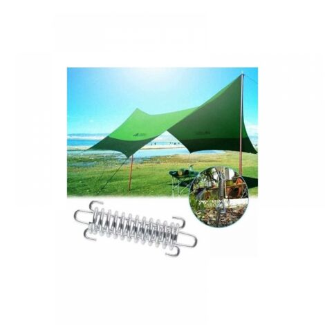 Lot De 4 Tendeurs à Ressort Pour Tente - Acier Inoxydable, Double Boucle, Amortit Le Vent, Pour Voile D'ombrage, Camping