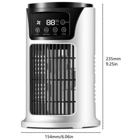Ventilateur Climatiseur Portable Mini - Pliable, 5000mAh, 199 Vitesses - Écran LED - Pour Cou, Bureau, Extérieur - 5