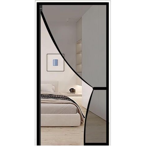 Moustiquaire, rideau à fermeture automatique à aimant puissant, ouverture latérale, noir (110 x 200 cm) (1/5)