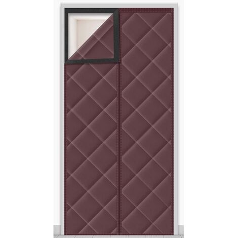 Rideau de porte à fermeture magnétique, occultant, insonorisant, protection contre le froid, 85x210cm (marron) (1/4)