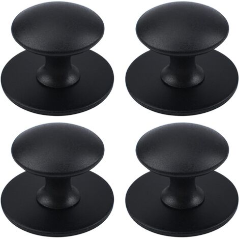 Boutons de placard adhésifs, boutons de placard de cuisine auto-adhésifs, poignées de tiroir, 4 pièces (noir) (1/5)